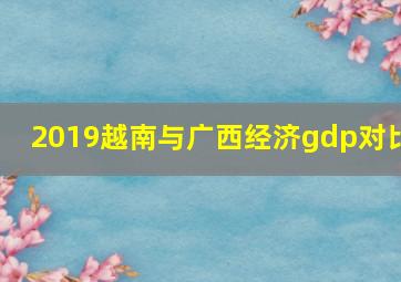 2019越南与广西经济gdp对比