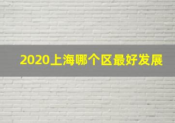 2020上海哪个区最好发展