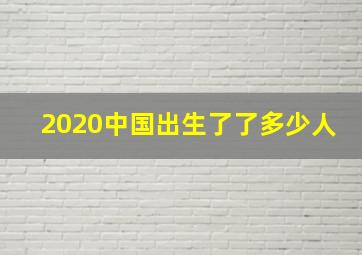 2020中国出生了了多少人