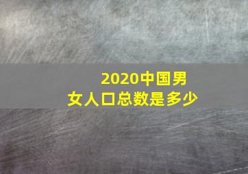 2020中国男女人口总数是多少