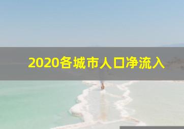 2020各城市人口净流入