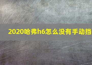 2020哈弗h6怎么没有手动挡