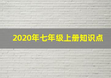 2020年七年级上册知识点