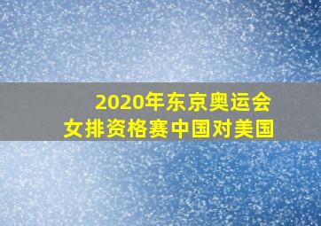 2020年东京奥运会女排资格赛中国对美国