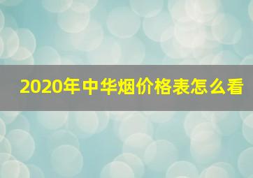 2020年中华烟价格表怎么看