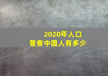 2020年人口普查中国人有多少