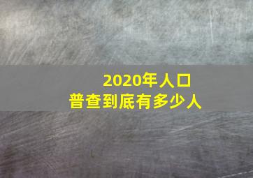 2020年人口普查到底有多少人