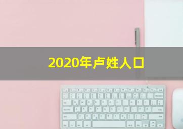 2020年卢姓人口