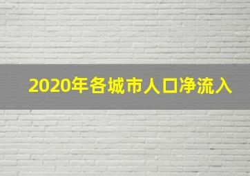 2020年各城市人口净流入