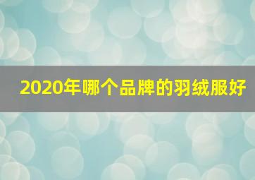 2020年哪个品牌的羽绒服好