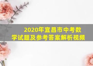 2020年宜昌市中考数学试题及参考答案解析视频