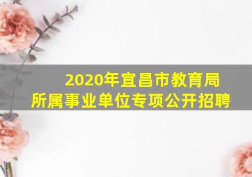 2020年宜昌市教育局所属事业单位专项公开招聘