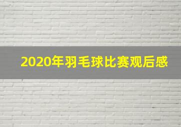 2020年羽毛球比赛观后感