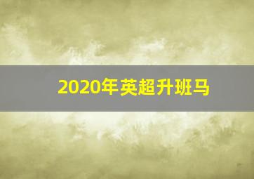 2020年英超升班马