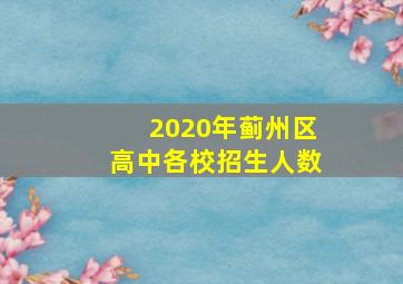 2020年蓟州区高中各校招生人数