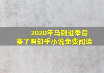 2020年马刺进季后赛了吗知乎小说免费阅读