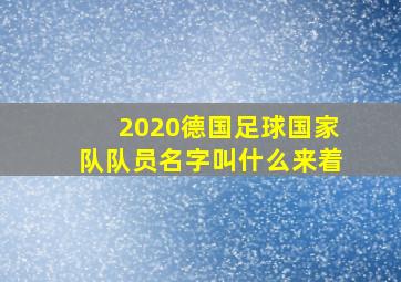 2020德国足球国家队队员名字叫什么来着