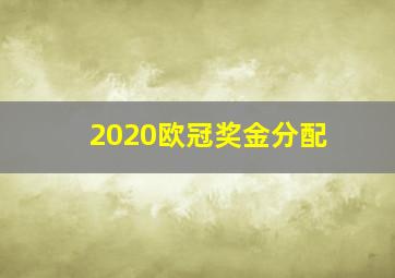 2020欧冠奖金分配