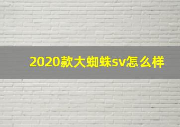 2020款大蜘蛛sv怎么样