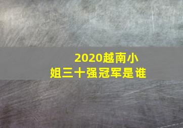 2020越南小姐三十强冠军是谁