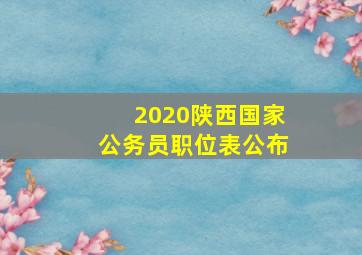 2020陕西国家公务员职位表公布