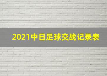 2021中日足球交战记录表