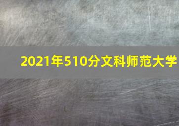 2021年510分文科师范大学