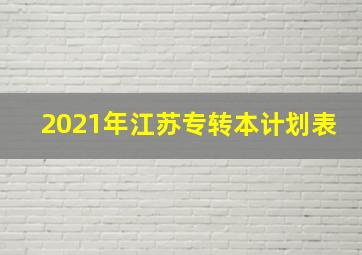 2021年江苏专转本计划表