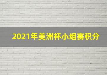 2021年美洲杯小组赛积分