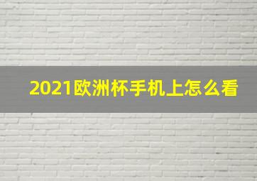 2021欧洲杯手机上怎么看