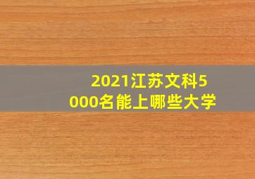 2021江苏文科5000名能上哪些大学