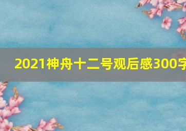 2021神舟十二号观后感300字