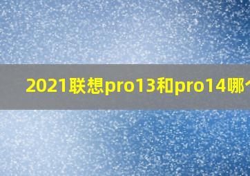 2021联想pro13和pro14哪个好