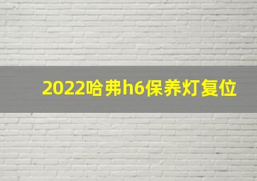 2022哈弗h6保养灯复位