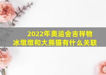 2022年奥运会吉祥物冰墩墩和大熊猫有什么关联