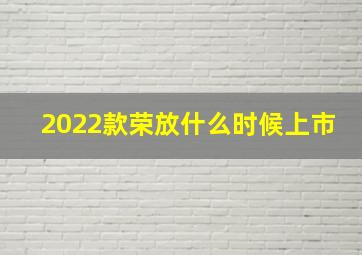 2022款荣放什么时候上市