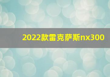 2022款雷克萨斯nx300