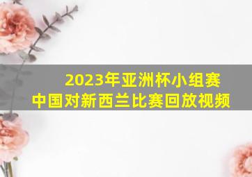 2023年亚洲杯小组赛中国对新西兰比赛回放视频