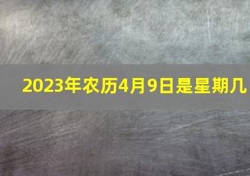 2023年农历4月9日是星期几