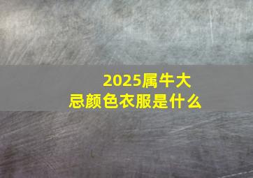 2025属牛大忌颜色衣服是什么