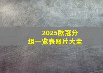 2025欧冠分组一览表图片大全