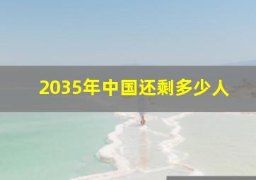 2035年中国还剩多少人