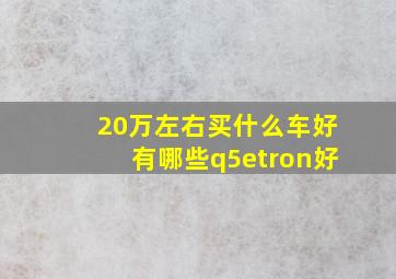 20万左右买什么车好有哪些q5etron好