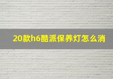 20款h6酷派保养灯怎么消