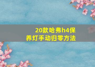 20款哈弗h4保养灯手动归零方法