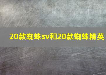 20款蜘蛛sv和20款蜘蛛精英