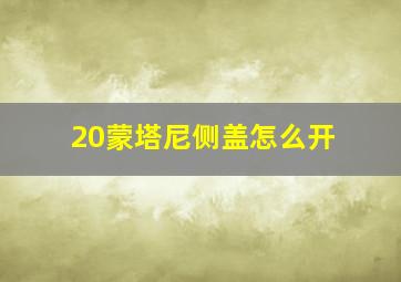 20蒙塔尼侧盖怎么开