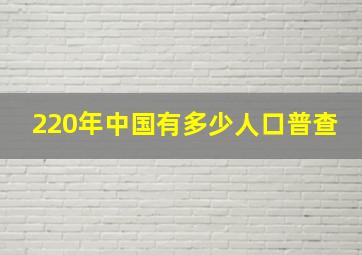 220年中国有多少人口普查