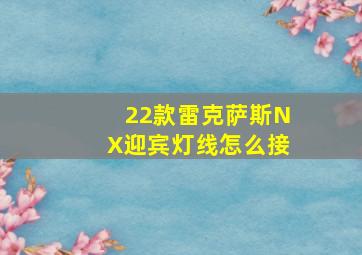 22款雷克萨斯NX迎宾灯线怎么接