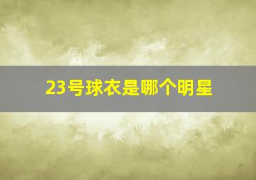 23号球衣是哪个明星